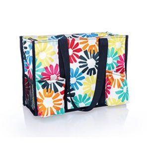 Thirty One Zip Top Utility Tote Blooming Bouquet